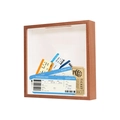 Houten schaduwdoos voor het bewaren van vliegtickets en concertkaartjes met gleuf - 20×20cm / Walnoot