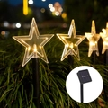 Solar powered star shaped LED garden stake lights with warm glow for outdoor decor - Star Shape Solar (5-in-1 Warm White)