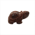 Brown mottled texture stone turtle figurine carved from natural semi-precious crystal - Golden Swan Stone 1.5 Inch