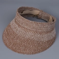 Détail du motif en tricot et de la sangle élastique d'une visière pare-soleil pliable - M (56-58cm) / Café