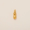 Detailed view of 18K gold plated peanut charm with realistic shell texture and metal loop - Peanut