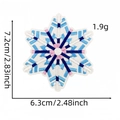 Detail view of snowflake embroidery patch showing dimensions 7.2x6.3cm on white background - Snowflake Patch 10#