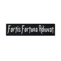 Tactical black patch with white Fortis Fortuna Adiuvat latin quote embroidery - Fortis Fortuna Adiuvat (Black/White)