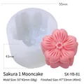Molde de silicona flor de cerezo con muestra de sakura rosa para velas y jabones DIY - Estilo Sakura 1 YB-81