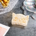 Schattige crèmekleurige haarklem van acryl met gouden kattenpatroon voor haar - Kattenvorm(D3-1-21) / Beige