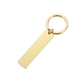 Polished gold rectangular stainless steel keychain tag with smooth mirror finish - Vertical Bar / Gold