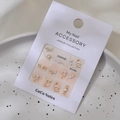 Detail of 3D nail art charms with golden stars, white pearls and geometric patterns - MJ-064 Gold Stamping