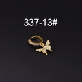 Gold plated butterfly hoop earring with sparkling micro-pave cubic zirconia crystals - Butterfly Inlaid Style (337-13#)