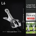 6 pack of large stainless steel clothes pegs, 85mm length with 55mm max opening - Large Hanger Clips【6 Pack】