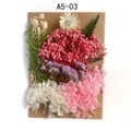 DIY dried flower material kit A5-03 featuring pink gypsophila and purple hydrangea - Flower Pack No.3