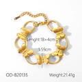 Detail view of gold butterfly bracelet with dimensions 18+4cm and 1.59cm width - Butterfly Link Bracelet