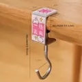 Crochet de table ajustable en métal avec illustration de lapin pour sacs d'étudiants - Aller de l'avant (Motif Double Face)