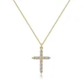 Halskette aus 18K vergoldetem Edelstahl mit glänzenden Zirkonia-Kristallen im Kreuzdesign - Kreuz Gold