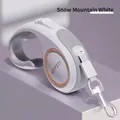 Minimalist automatic retractable pet leash in snow mountain white finish - Snow White / 3M