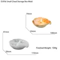 Moule en silicone pour boîte de rangement nuage avec quatre compartiments et fini blanc - Petit moule boîte de rangement nuage
