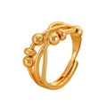 Adjustable gold multilayer crossover spinning bead stress relief ring for women - Gold Layered Braided Spinning Bead (KC Gold 6367 (Copper))