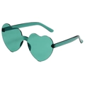 Lunettes de soleil cœur sans monture bleu sarcelle transparent avec branches en résine - Vert