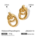 Detalle de pendientes de aro trenzados de acero inoxidable chapado en oro de 18k - Dorado (JDE2403119)