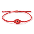 Χειροποίητο κόκκινο πλεκτό βραχιόλι Evil Eye με ρυθμιζόμενο κλείσιμο με κορδόνι - Κόκκινο
