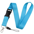 Blue nylon star pattern lanyard with metal lobster clasp and quick release buckle - Lanyard Only / Blue