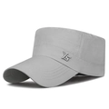Schnelltrocknende hellgraue Bundeswehrkappe mit YS-Metalllogo für Outdoor-Sonnenschutz - Verstellbar / Hellgrau