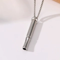 Collier de respiration en acier inoxydable argenté avec chaîne à billes réglable - Style Perle / Couleur Acier