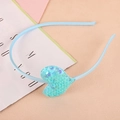 Serre-tête bleu clair orné d'un cœur étincelant en paillettes pour filles et femmes - Serre-tête Bleu
