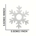 White snowflake felt wine glass charm for holiday party drinks with size measurements - Snowflake