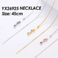Three-color stainless steel 45cm necklaces in silver, gold, and rose gold finish - 45cm Necklace (Steel Color)