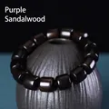 Handcrafted African Blackwood cylinder bead bracelet with natural wood grain and matte finish - African Blackwood / Large Barrel Beads