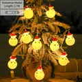 2.7M Christmas LED string lights with warm yellow snowmen wearing red hats - Snowman Style String Lights / 2.7 Meters / 10 LEDs