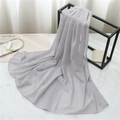 Close-up of lightweight light grey chiffon scarf draped over a black metal rack - 175cmx70cm / Light Gray