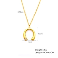 Gouden roestvrijstalen hoefijzer ketting met kleine zirkoon in minimalistische stijl - U-vormig Hoefijzer Strass (N276) / Goud