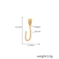 18k gold plated copper letter J pendant with micro-paved zircons in chic cursive style - Letter U