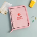 Pink PVC A5/A6 clear binder journal with peach pattern insert and fabric zipper - A5 / Millennial Pink (Peach Pattern)