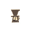 Cute enamel pin badge featuring a coffee pour-over set design in black and gold - Filter Cup and Pot Style (C1562-6)