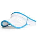 Weißes atmungsaktives Mesh-Sonnenvisier mit himmelblauem Rand für Laufen und Sport - Weiß