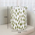 Foldable waterproof laundry basket with green pine tree pattern and dual handles - Christmas Tree / 35*41cm (45L)
