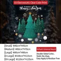 2026 Happy New Year Christmas tree static window stickers with snowflakes in green - Small (40*45CM)