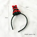 Christmas tree headband with green velvet and red bow for festive party decoration - Christmas Tree Hairpin