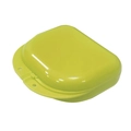 Portable neon green orthodontic retainer case with slim plastic storage design - Lemon Yellow