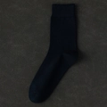 Men's anti-pilling mid-calf antibacterial business socks in deep blue cotton blend - One Size / Navy Blue