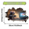 Adesivo murale 3D topo videogiocatore con dimensioni di 50 cm per 32 cm - Stile Topo con Cuffie che Gioca ai Videogiochi (UV50649T_R)