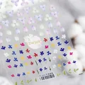 Macro detail of 3D embossed floral nail art stickers with dried flower patterns - TS-621 Dried Flowers