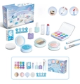 Kids pretend makeup set with 12 pieces of non-toxic foam toys for princess role play - Blue Nail Art Style [12PCS] English Color Box