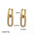 Style Double Anneau en Strass Doré (TE60637-WT)