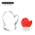 Christmas mitten shaped cookie cutter in stainless steel with 6x7.6cm dimensions - Glove Cookie Cutter
