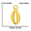 Dimensiones detalladas de un colgante de concha dorada de acero inoxidable 304 - Dorado