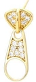 Orecchino a forma di spilla di sicurezza in oro con pietre di zircone brillanti - Stile Tiretto Per Cerniera Oro (款式6)