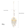 Detailed view of sun and moon crystal suncatcher with 38cm length and 7cm width dimensions - Iridescent / 38cm/84g
